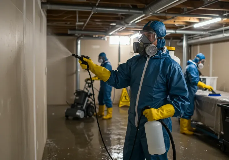 Basement Sanitization and Antimicrobial Treatment process in Huntington, IN